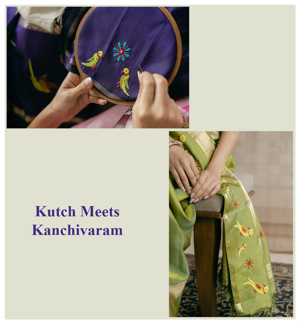 Kutch Meets Kanchivaram: The Magic of Ahir Embroidery on Silk Sarees-1