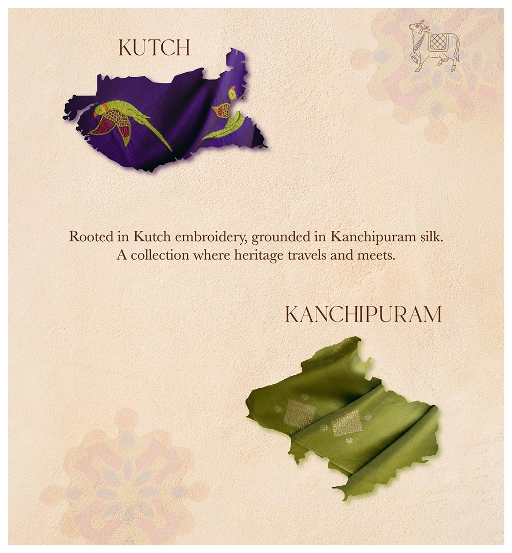 Kutch Meets Kanchivaram: The Magic of Ahir Embroidery on Silk Sarees-2