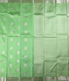 Kelly Green Silver Zari Kanjivaram Saree4