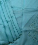 Sea Blue Organza Saree1