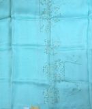 Sea Blue Organza Saree2