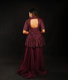 Wine Sharara Semi Raw Silk3