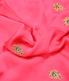 Fiery Rose Pink Designer Satin Crepe Saree2