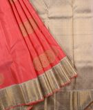 Peach Pure Kanjivaram Silk Saree1