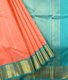 Pure Handloom kanjeevaram Orange Saree1