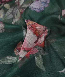 Bottle Green Kota Fancy Printed Saree3