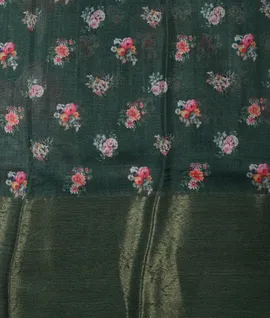 Bottle Green Kota Fancy Printed Saree4