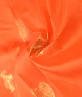 Orange With Pink Border Pure Kanjivaram Silk Sarees3