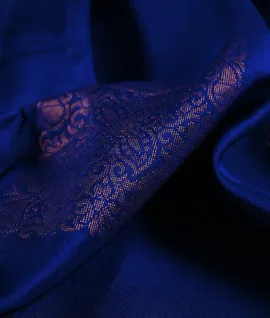 Borde Rless Ink Blue Pure Soft  Silk Saree3
