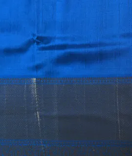 Navy Blue With Ink Blue Contrast Blouse & Pallu  Peacock Design Pure Kanjivaram Silk Sarees4