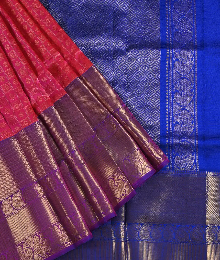 Buy MIMOSA Blue Wedding Art Silk Saree Kanjivaram Style With Contrast Blouse  Light Weight Official Wear Saree | Shoppers Stop
