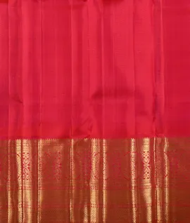 Bottel Green With Pink Border & Pallu Traditional Border Kanjivaram Silk Saree4