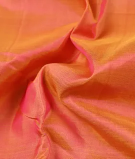 Orange  With Contrast Blouse & Pallu Pink Kanjivaram Silk Saree3