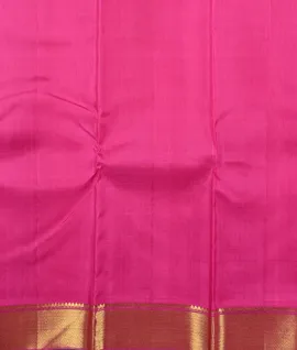 Orange  With Contrast Blouse & Pallu Pink Kanjivaram Silk Saree4