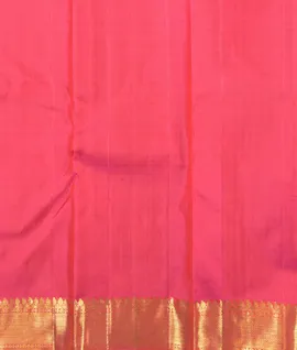 Peacock Blue All Over Resham Viewing And Gold Zari Butta Pallu & Blouss Pink Pure Kanjivaram Silk Saree4