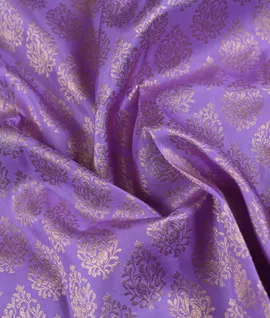 Lavender Purple All Over The Jacquard Traditional Border Contrst Blous Blue Pure Kanjivaram Silk Saree3