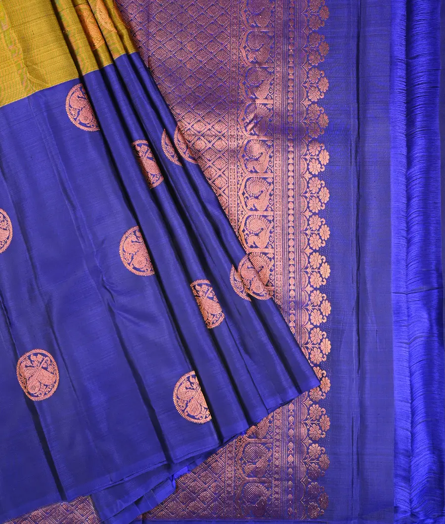 Mustard & Pink Pure Kanchivaram Silk Saree | Sakhi Fashions – sakhifashions