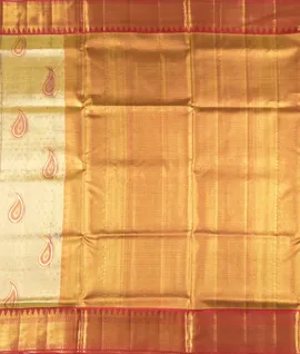Pure Gold Zari Saree Traditional Contrest Red Border Pure Kanjivaram Silk Saree2