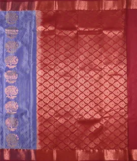 Lavender With Maroon Antique Zari  Pure Kanjivaram Silk Saree2