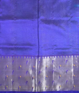 Light Blue With Royal Blue Pure Kanjivaram Silk Saree4