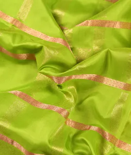 Parrot Green with Pallu & Blouse Contrast Pink Saree Pure Soft Silk3