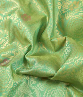 Green  With Navy Blue Pure Soft Silk3