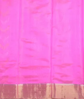 Pink with Gold And Silver Zari Maheswari Chenderi Silk Saree4