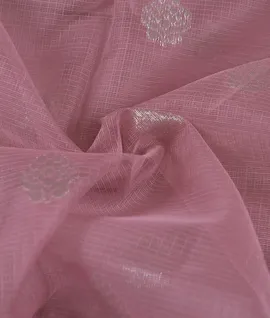 Onion Pink  With Pink Contrast Blouse Pure Zari Kota Saree3