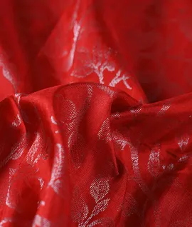 Chilli Red  With Green Pallu & Blouse Pure Kuppadam Silk Saree3