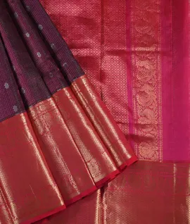 Magenta With Pink  Pure Kuppadam Silk Saree1
