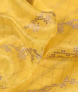 Yellow Embroidery Designs  Pure Organza Print Saree3