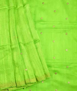 Neon Green Pure Matka Silk Saree1