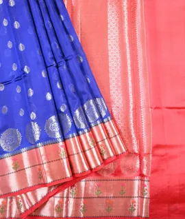 Violet Banarasi Chenderi Woven Saree1