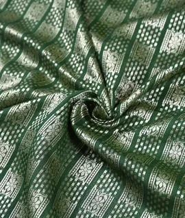 Green With  Rust  Pure Organza Woven Saree3