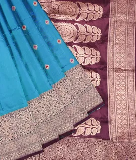 Blue  Pure Banarasi Kathan Silk Woven Saree1