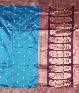 Blue  Pure Banarasi Kathan Silk Woven Saree2