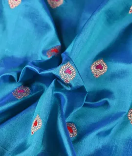 Blue  Pure Banarasi Kathan Silk Woven Saree3