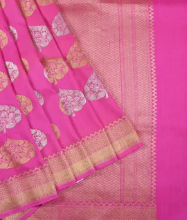 Pink Banaras Woven Saree1