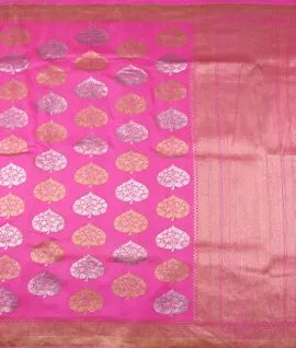 Pink Banaras Woven Saree2