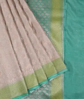 Ivory Pure Banarasi  Silk Woven Saree1