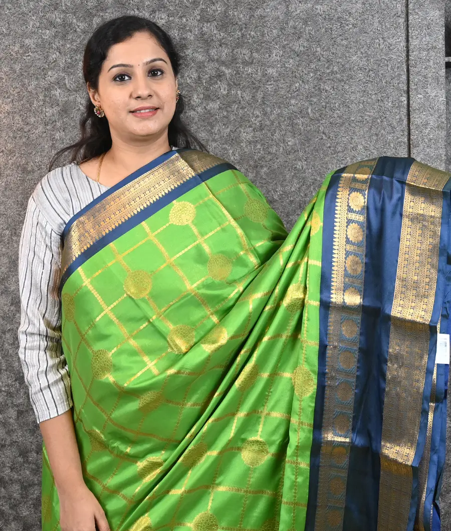 Silk Saree with blouse in Sea green colour 208