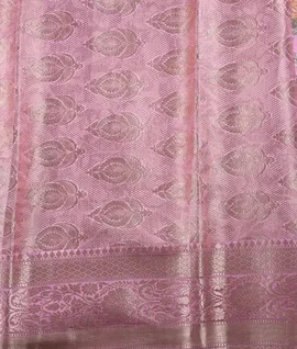 Pastel Pink  Chiniya Silk Print Saree4
