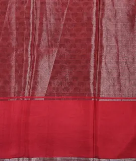 Red Banarasi Tissue Silk With Print Saree4