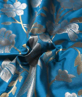 Blue Banarasi Silk Woven Saree3