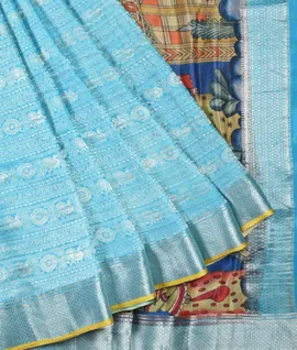 Sky Blue Banarasi Silk Saree Woven Saree2