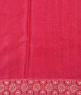 Pink Tussar Designe Embroideryr Saree4