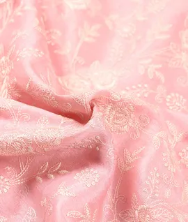 Pastel Pink Resham Embroidery Tussar Designer Saree3