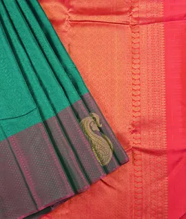 Green & Pink kanjivaram  Silks Saree1