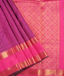 Magenta  & Pink  Kanjivaram  Silks Saree1