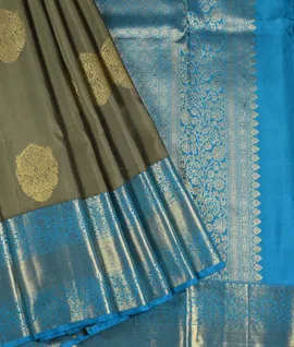 Green With Blue Kanjivaram  Silks Saree1